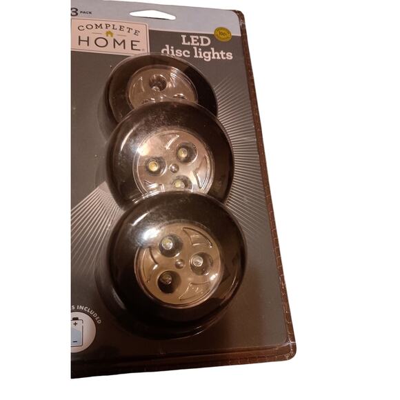 Complete Home Led Disc Lights 3 Pack Black NWT - Picture 1 of 3